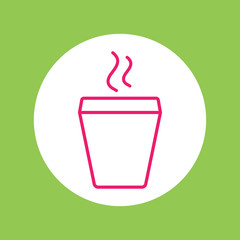 glass drink paper plastic coffee cup with steam line icon