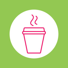 glass drink paper plastic coffee cup with steam line icon
