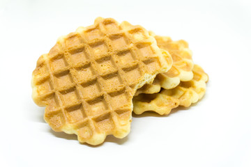 belgian waffles isolated on a white background