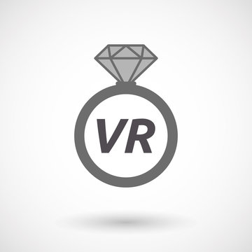 Isolated ring with    the virtual reality acronym VR