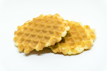 belgian waffles isolated on a white background