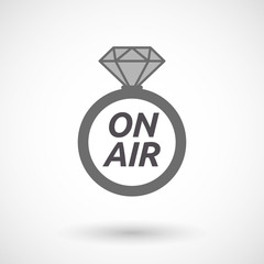 Isolated ring with    the text ON AIR