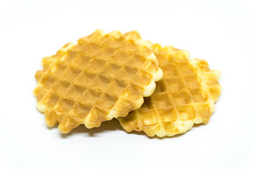 belgian waffles isolated on a white background