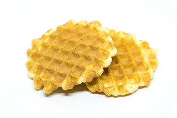 belgian waffles isolated on a white background