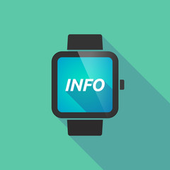 Long shadow smart watch with    the text INFO