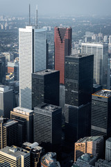 Aerial view of skyscrapers and office buildings in Downtown Toro