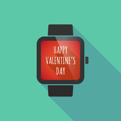 Long shadow smart watch with    the text HAPPY VALENTINES DAY