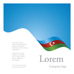 Fototapeta premium New brochure abstract design modular single pattern of wavy flag ribbon of Azerbaijan