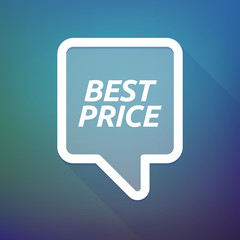 Long shadow tooltip with    the text BEST PRICE