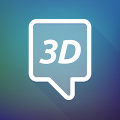 Long shadow tooltip with    the text 3D