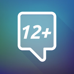 Long shadow tooltip with    the text 12+