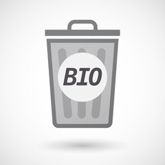 Isolated trashcan with  the text  BIO