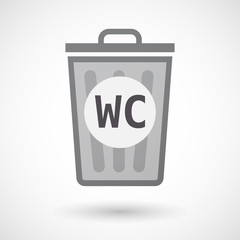 Isolated trashcan with    the text WC