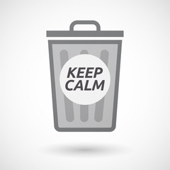Isolated trashcan with    the text KEEP CALM