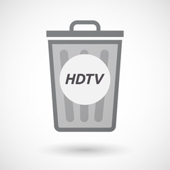 Isolated trashcan with    the text HDTV