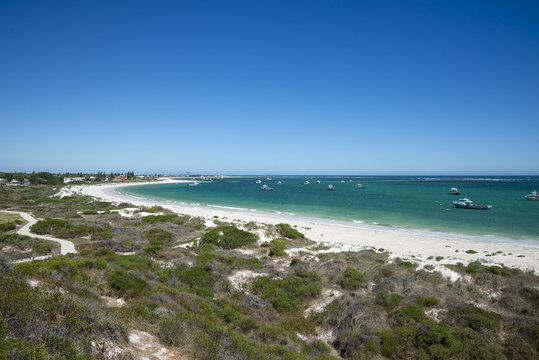 Panoramic view of Lancelin beach in Western Australia