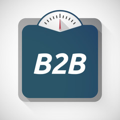 Isolated weight scale with    the text B2B