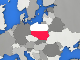 Fototapeta premium Poland on globe