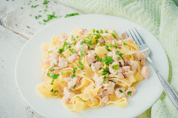 Tagliatelle with Salmon and Parsley