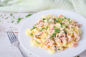 Tagliatelle with Salmon and Parsley