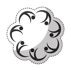 people silhouette teamwork emblem vector illustration design