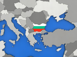 Obraz premium Bulgaria on globe