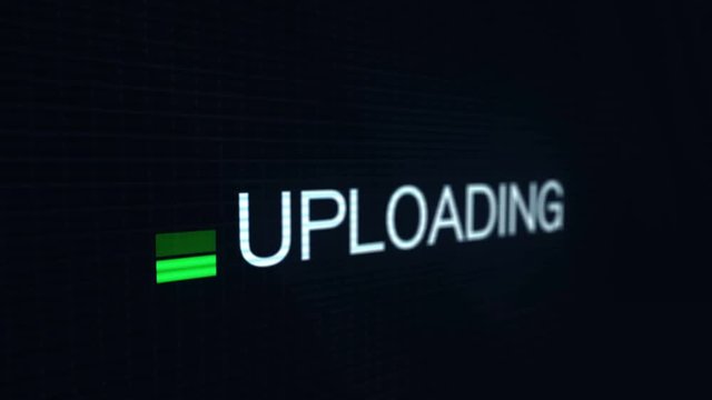 Uploading files over an online internet connection on computer screen