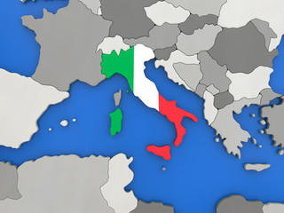 Fototapeta premium Italy on globe