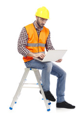 Carpenter with laptop