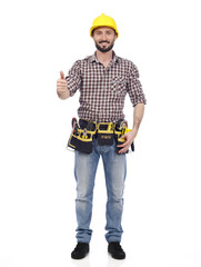 Handyman showing ok sign