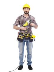 Carpenter with power tool