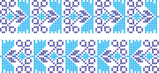 Embroidered cross-national pattern