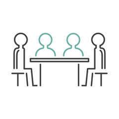 Business teamwork outline icon vector.
