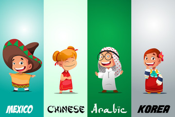 Kids Dressed in Traditional Clothing