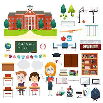 School Education Related Infographics Elements
