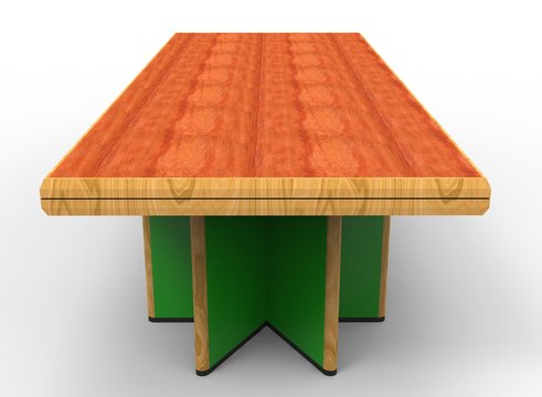 3d illustration of wooden table. white background isolated. icon for game web.