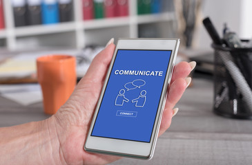 Communication concept on a smartphone