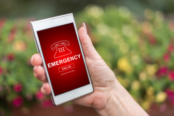 Emergency concept on a smartphone