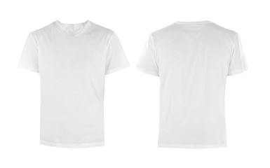 Front and back views of t-shirt on white background