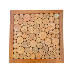 Logs Wood table isolated on white Background
