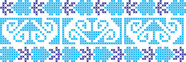 Embroidered cross-national pattern