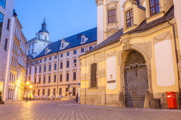 Fototapeta na wymiar Historical Main Building University of Wrocław, famous tourist square. Wroclaw, Poland. Entrance to Assembly Hall Leopoldina