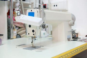 Interior of  of sewing machine