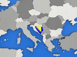 Bosnia on globe