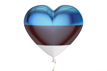 balloon with Estonia flag in the shape of heart, 3D rendering