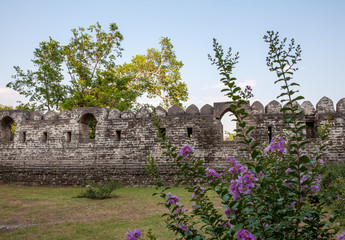 Kangra Fort, the ancient walls and battlements. Himachal Pradesh, district of Kangra, India.