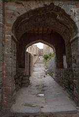 Fototapeta na wymiar The Kangra Fort, the Main entrance gate. Himachal Pradesh, district of Kangra, India. 