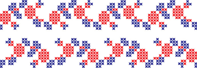 Embroidered cross-national pattern
