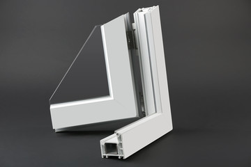 Sample of window profile on dark background