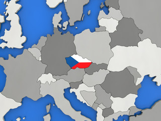 Czech republic on globe
